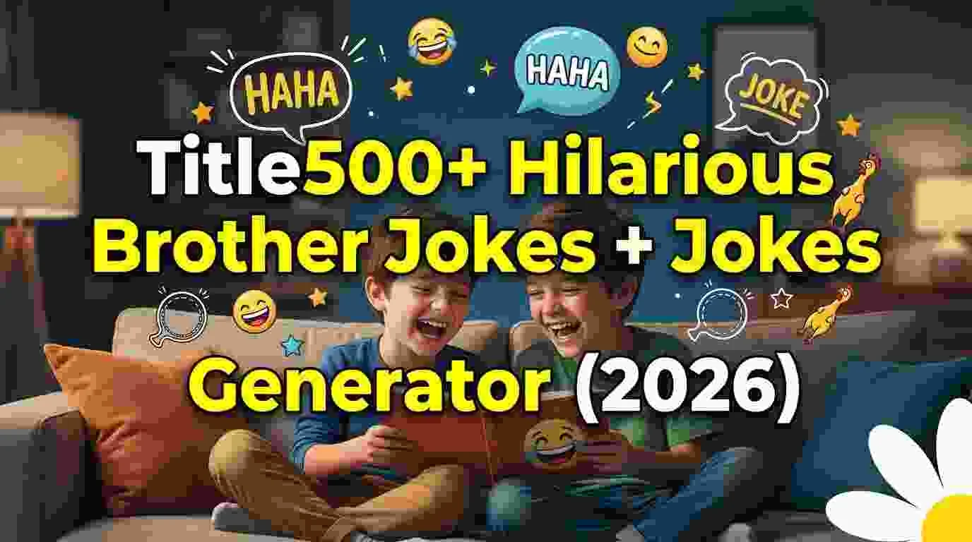 Hilarious Brother Jokes + Jokes Generator